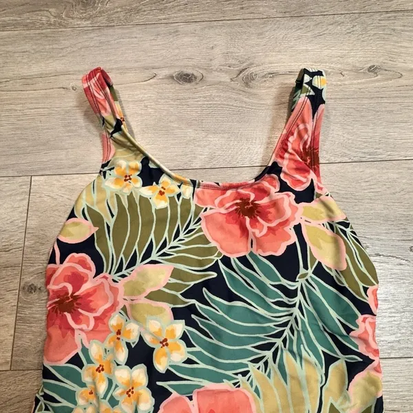 Hurley Size Small One Piece Swimsuit‎ Pink Poppy Floral Adjustable Straps - Image 5