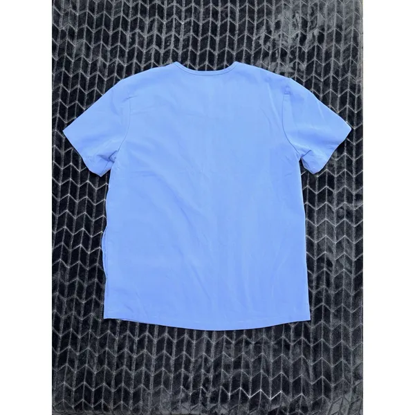 FIGS Women's Catarina V Neck Pocket Scrub Top Blue Short Sleeves Sz M - Image 7