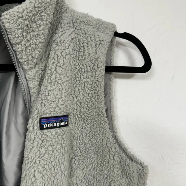 Patagonia Las Gatos Grey Fleece Full Zip Vest Womens M Outdoorsy Hiking Jacket - Image 4