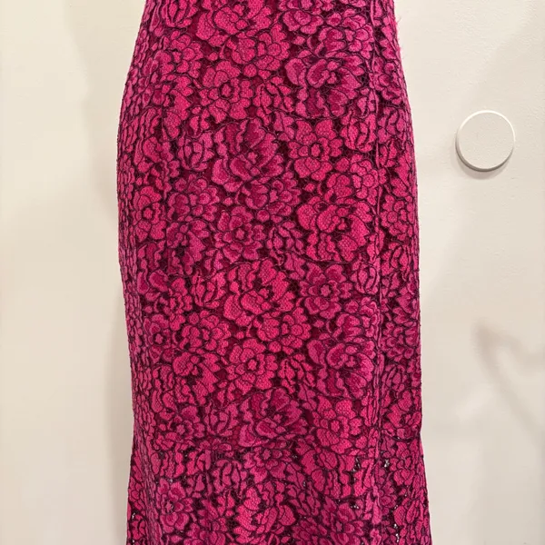 NBD Brielle Lace Midi Dress Raspberry Magenta Pink V-Neck Revolve Cocktail Small - Image 6