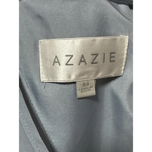 Azazie Kaleigh Dusty Blue A-Line Pleated Chiffon Floor-Length Bridesmaid Dress 4 - Image 9