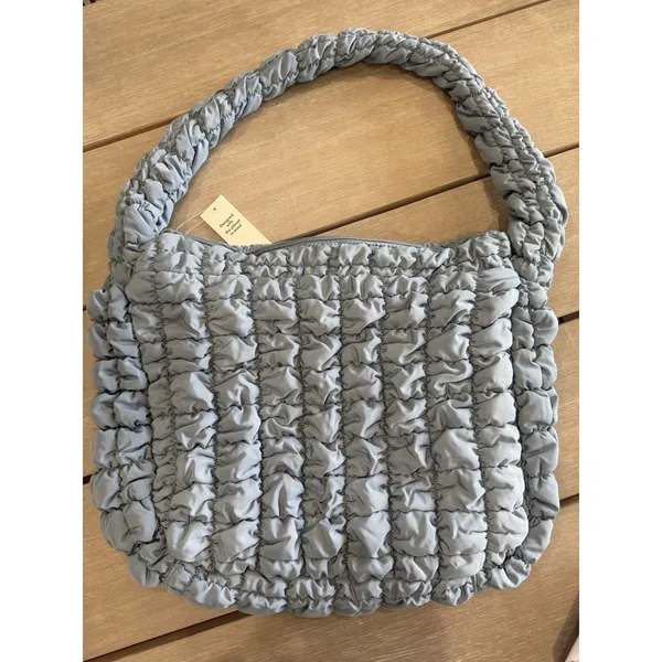 Womens Quilted Puffer Oversized Shoulder Bag Platinum Hobo Bag Boho Y2K Trendy‎ - Image 3