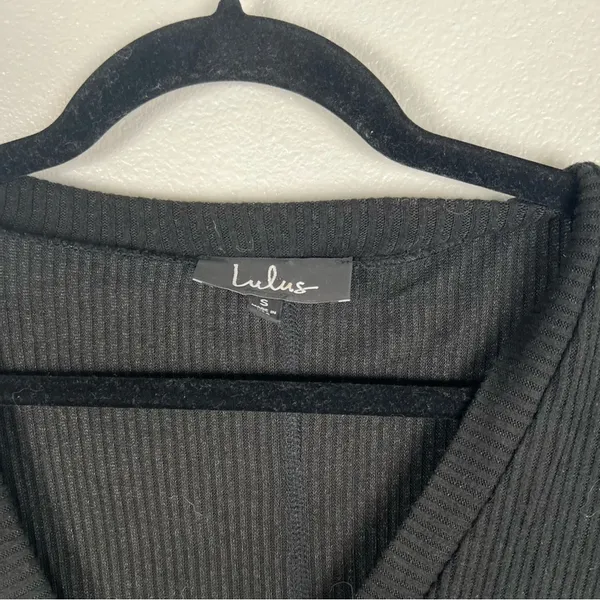 Lulus Long Sleeve‎ Ribbed Top Black Sz S - Image 2