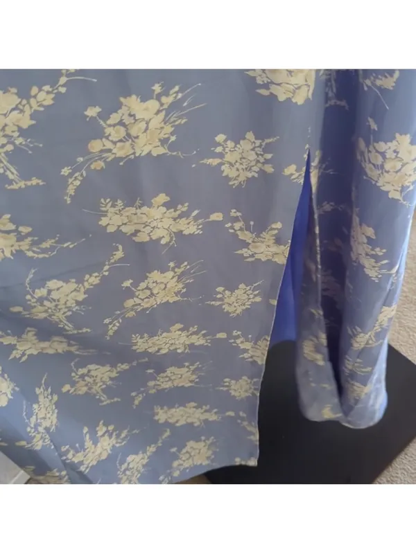 $130 Abercrombie & Fitch Blue Floral Camille Dress in XLT - Image 7
