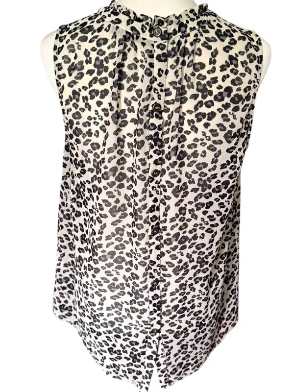 Doe & Rae Black Gray Sleeveless Top Medium - Image 2
