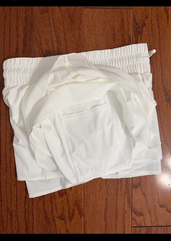 JoyLab White Athletic Flowy Activewear Workout Shorts - Size small. Gently warn and excellent condition. Under shorts with pockets. Measurements approximately 14” waste, not fully stretched out x 13.5” long x 13” rise. Non-smoking home. priced to sell at as is condition. Don’t like my price, make reasonable offer! And thank you for checking my closet. - Image 3