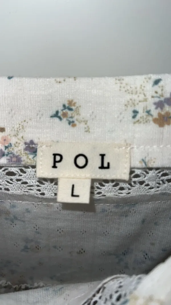 POL Floral Tank Top White Size L - Image 4