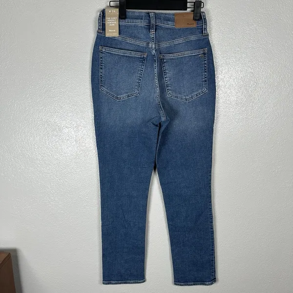 NEW Madewell The Curvy Perfect Vintage Jeans Womens 26 Medium Wash Straight Leg - Image 3