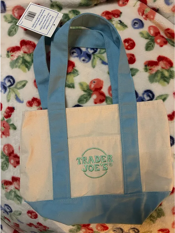 Trader Joe’s canvas tote Blue - Image 3