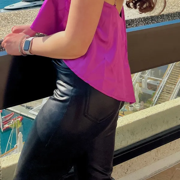 Abercrombie & Fitch high rise straight vegan leather pants - Image 2