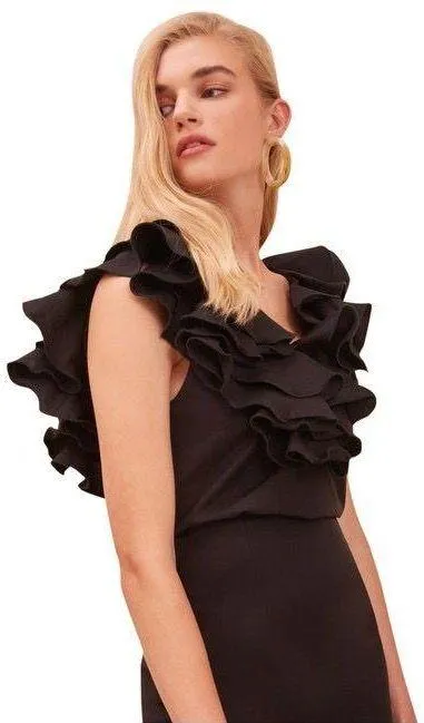 C/MEO COLLECTIVE Ruffle Black Top - Image 3