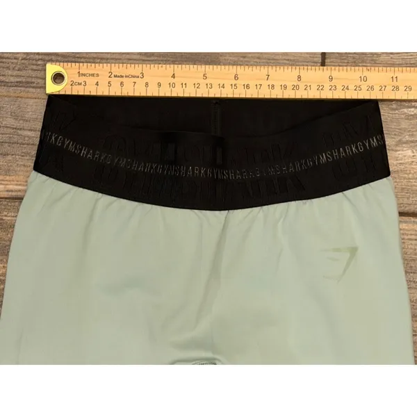 Gymshark Sage Green‎ All Over Logo Print Low Rise 24" Seamless Leggings Small - Image 6