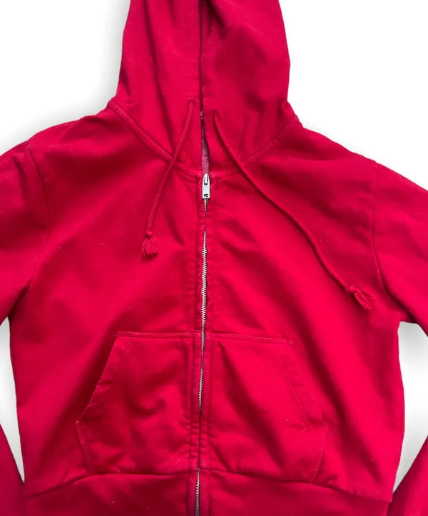 Brandy Melville Red Cropped Hoodie - Image 2