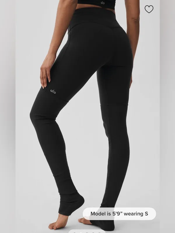 ALO Yoga Black High-Rise Performance Leggings. Goddess Legging. - Image 2