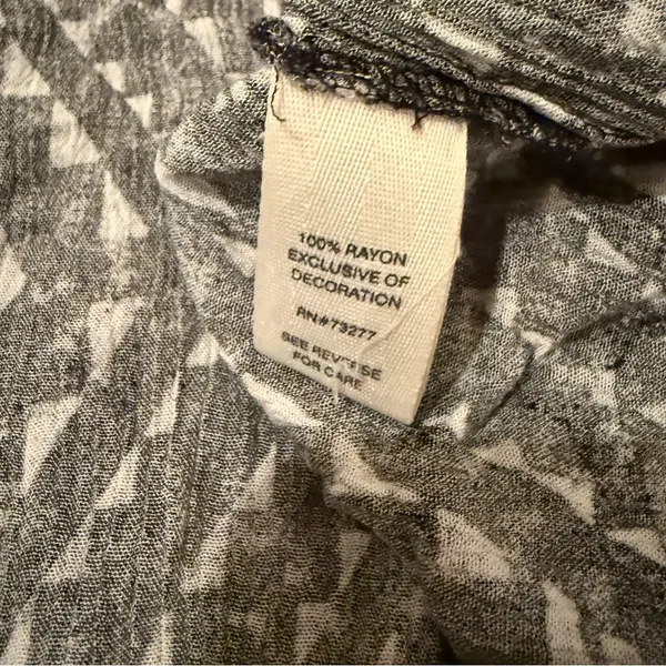 Y2K Mudd Black &‎ White Geometric Print Sleeveless Front Slit Maxi Dress Sz XL - Image 6