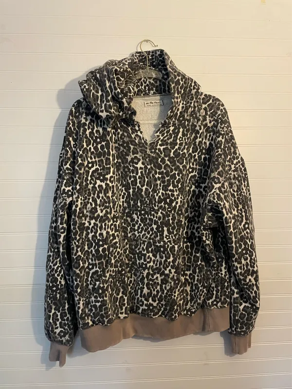 Free People It's A Vibe Printed Hoodie We The Free Leopard Print XSmall - Image 4