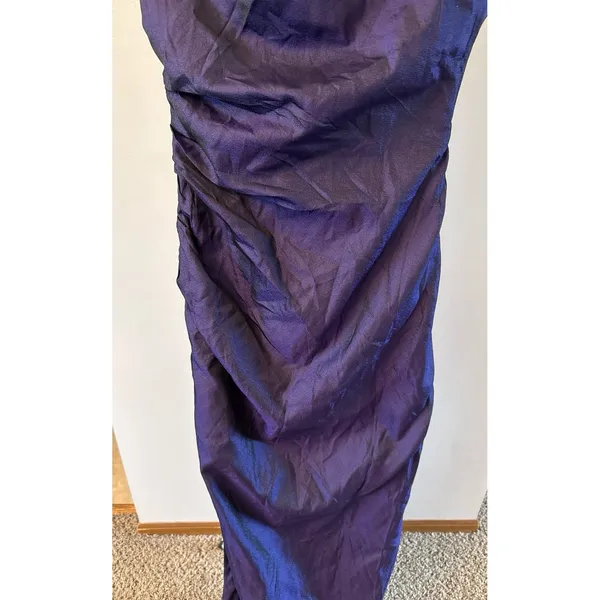 Alfred Angelo Dream Maker Purple One‎ Shoulder Flower Ruched Gown Size 11/12 - Image 8