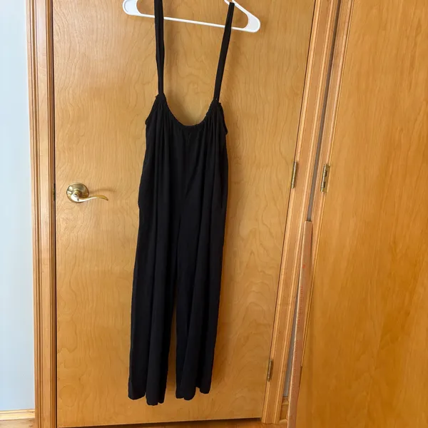Final Touch Jumpsuit Womens Medium Black Rayon Wide Leg Tie Front JU17315E - Image 6