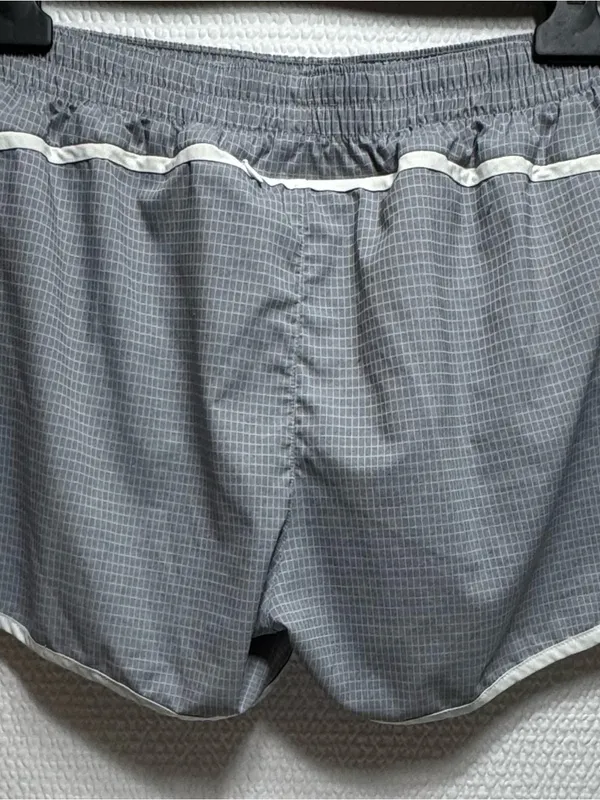GAP women’s  Gray Grid Athletic Shorts with White Trim - Image 3
