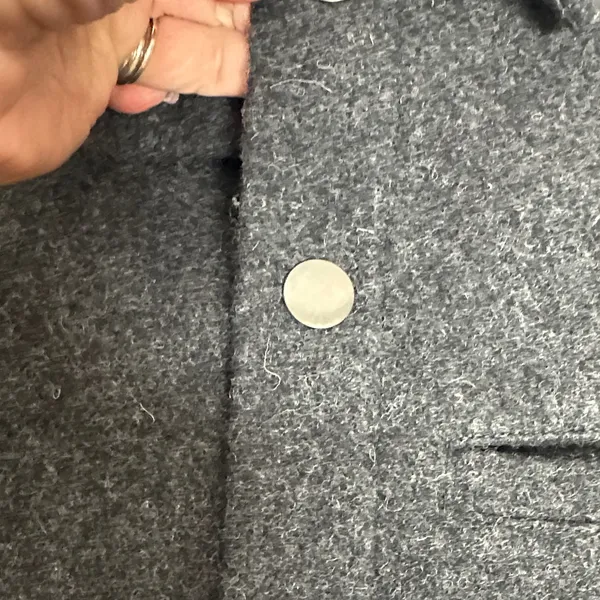 Women's Charcoal Wool Jacket Black Size M - Image 7