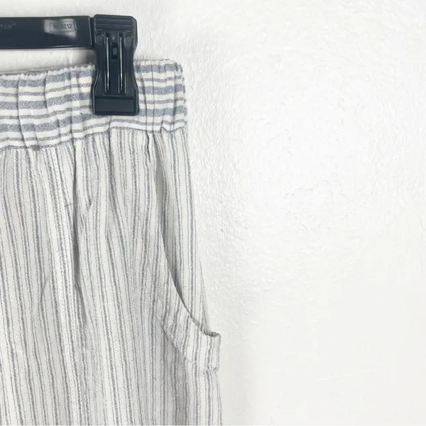 NEUTRAL GROUND Blue Striped High Rise Elastic Drawstring Waist Pants Small Boho - Image 7