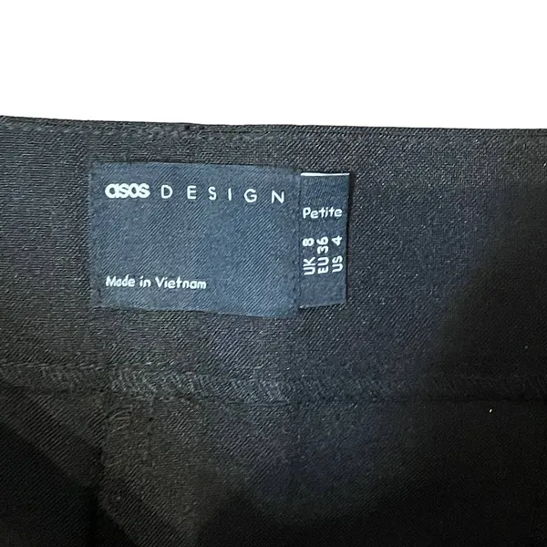 ASOS Dress Crop Pants Size‎ 4P Petite Black Womens Lined 100% Polyester 27X24 - Image 4