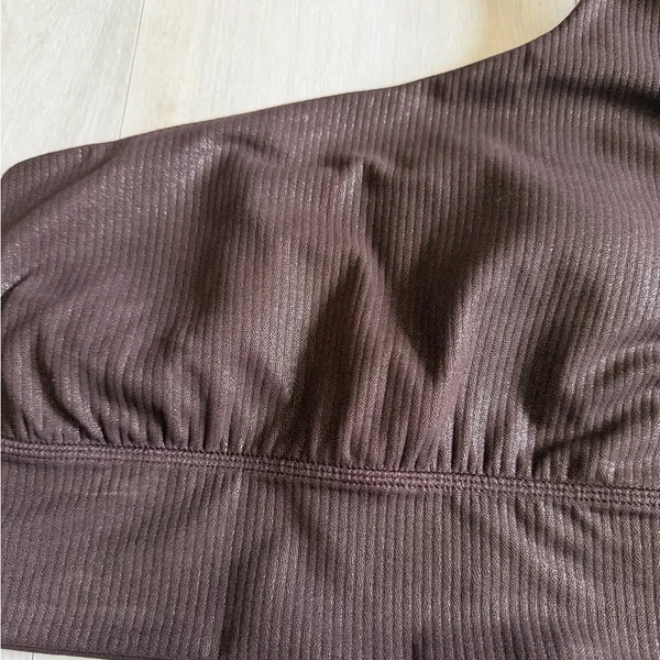 Lululemon Align Asymmetrical Espresso Compressive Ribbed Bra Shine size 8 - Image 4