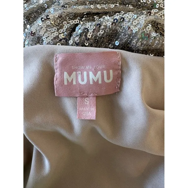 Show Me Your Mumu Sequin Accented Dress in Beige and Silver - Image 2