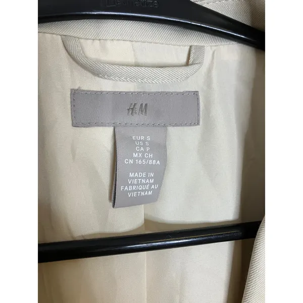 H&M Blazer Women‎ Size S Beige Excellent Single Button Notched Lapel Lined - Image 2