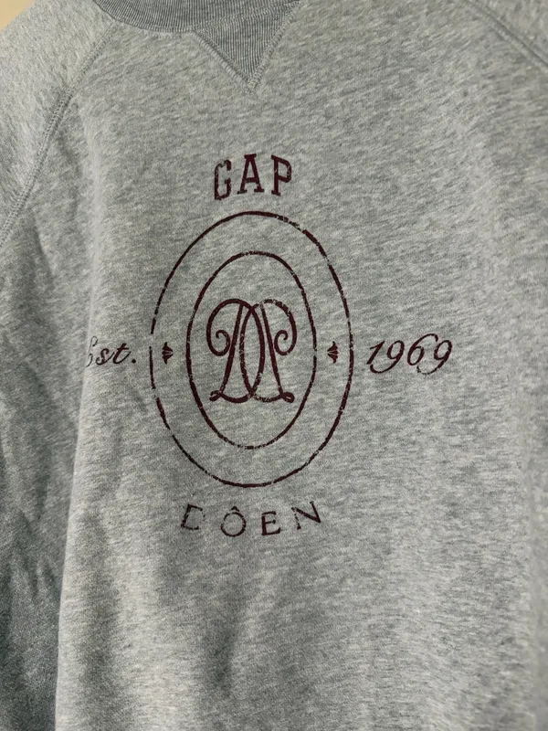 GAP x DOEN Logo Sweatshirt Gray Size Small - Image 3