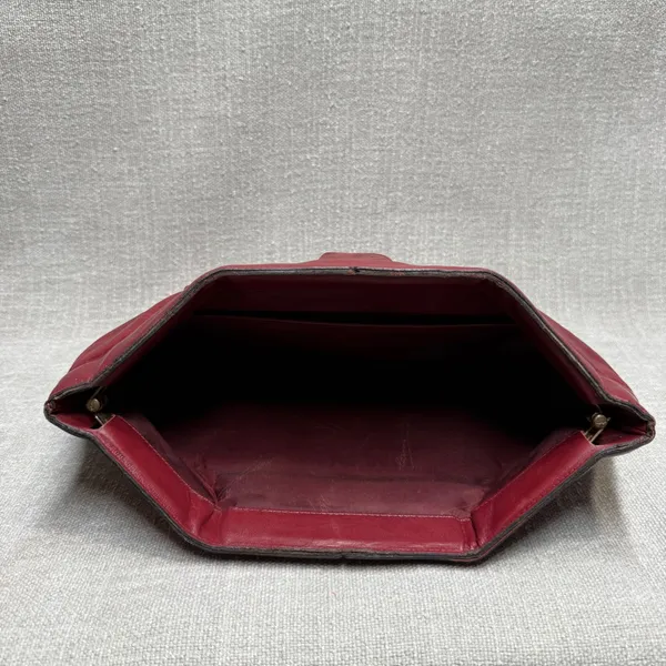 Etienne Aigner Vintage Oxblood Leather Clutch Bag Purse Large‎ Burgundy Maroon - Image 3