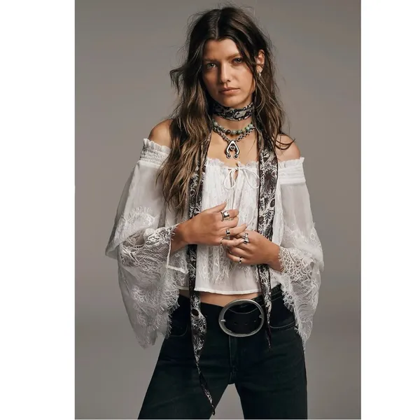 Free People Ariana Ost Bohemian Chunky Layered Think Im Dreaming Necklace NWT - Image 11