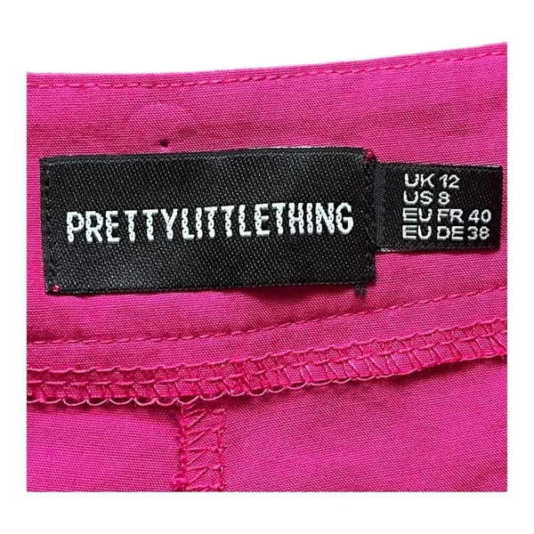 PrettyLittleThing Cargo Shorts Womens 8 Hot Pink High Waist‎ Utility Summer Mini - Image 7