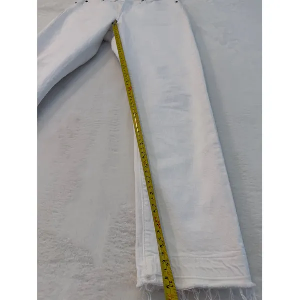 Levis‎ 501 Skinny White High Rise Button Fly Raw Hem Jeans W28 L27 - Image 3