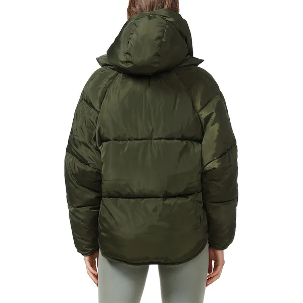 TOAST SOCIETY PLUTO KHAKI GREEN PUFFER JACKET Hooded Patch Pocket‎ EUC Size M - Image 4