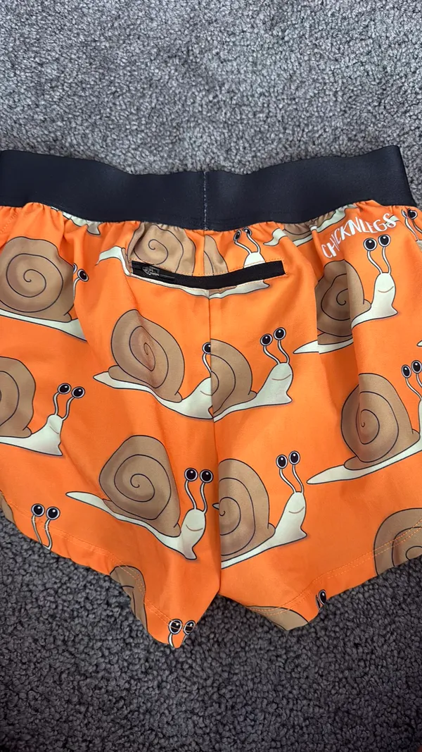 Snail ChicknLegs Athletic Running Shorts Orange Size XXS - Image 2