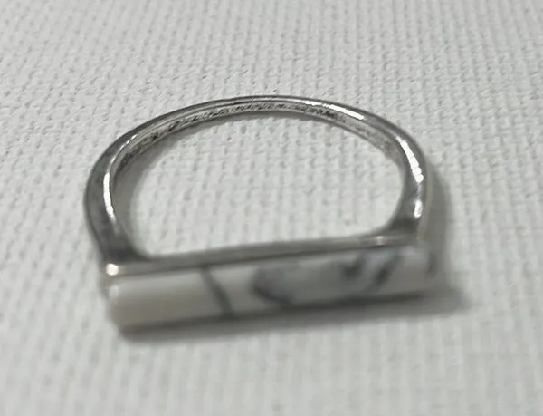 Marble Silver Womens Ring - Image 6