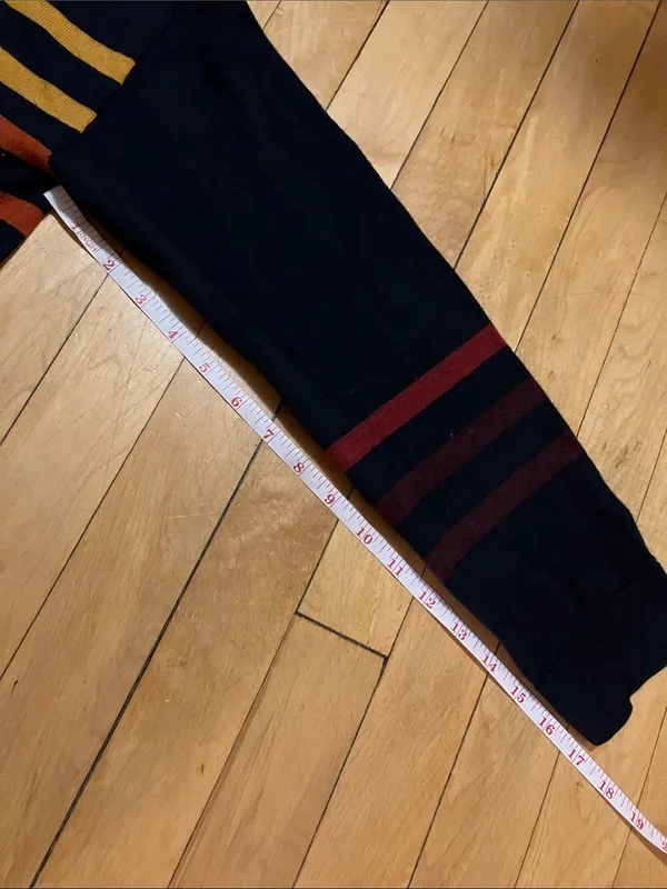 Pendleton Woolen Mills Navy Striped Wool Sweater Size Large Damaged - Image 7