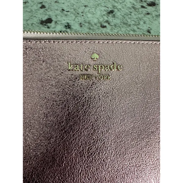Kate Spade Lucy metallic pink Medium L-Zip bag Wristlet - Image 4