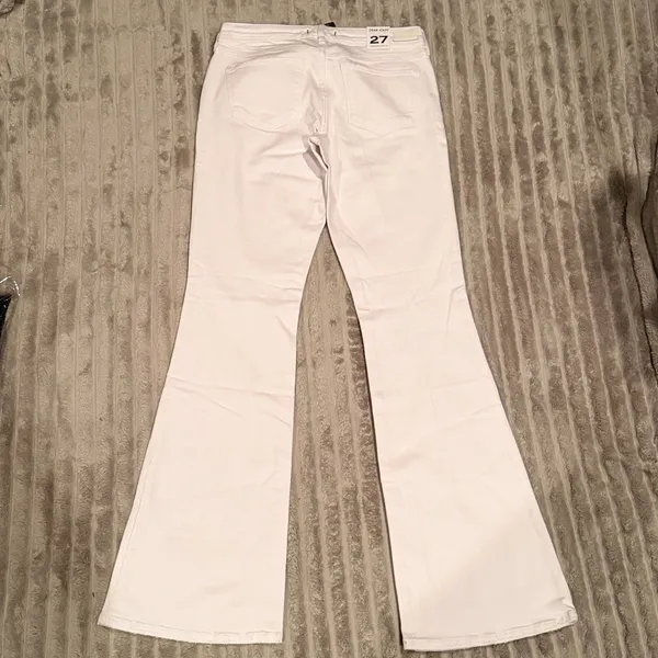 Dear‎ John Rosie Mid Rise Flared Jeans 27 White Distressed Flare Stretch NWT - Image 3