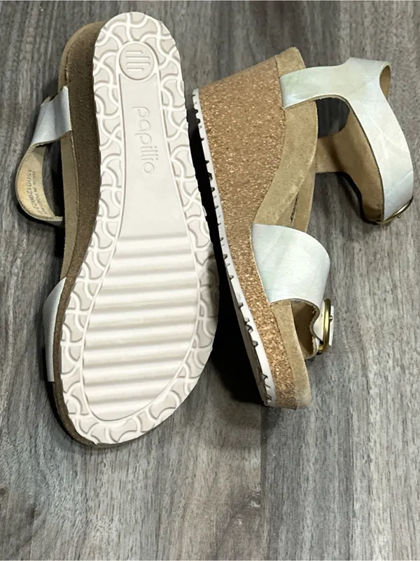 Birkenstock Papillio Cream Ankle-Strap Wedge Sandals - Image 8