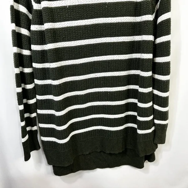 Old Navy XL Sweater Green Striped Crew‎ Raglan Academia Fall Knit Office 810 - Image 4