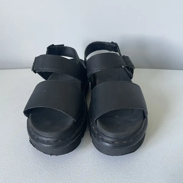 Dr. Martens Voss Hydro Black Leather Sandals Strappy Platform Women's Size 9 - Image 3