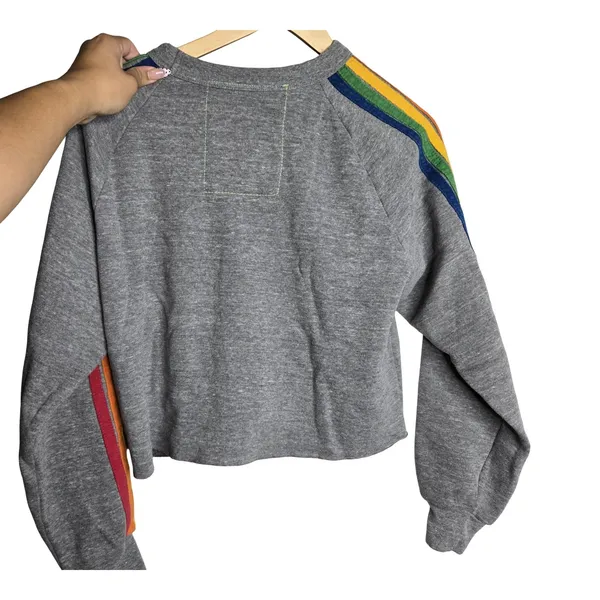 Aviator Nation Bolt Classic Cropped Crewneck Sweatshirt Size: S - Image 2