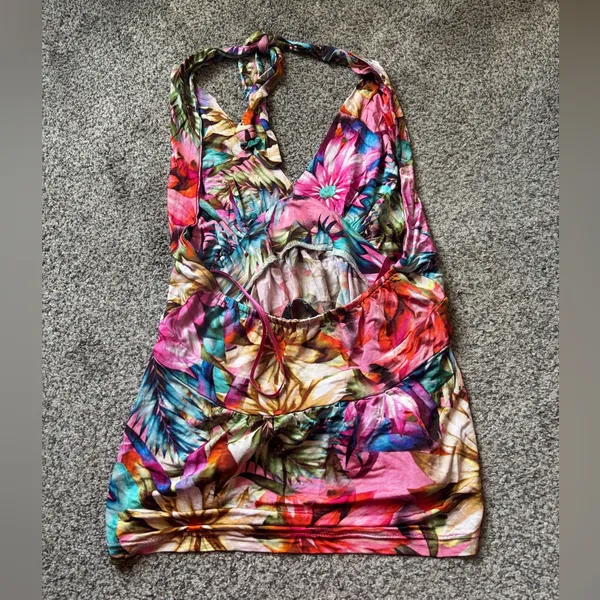 Euro Y2K Floral Halter Top - Image 4