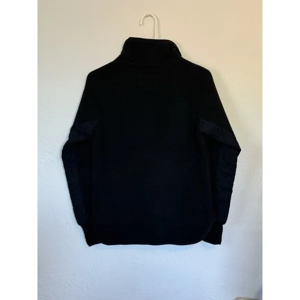 Abercrombie‎ & Fitch Black Quilted Snap Long Sleeve Black Sweatshirt Size XS - Image 6