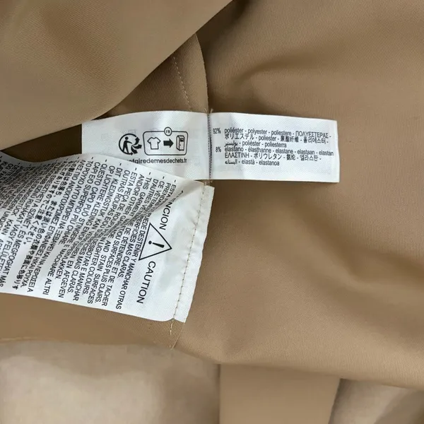 ZARA Faux Suede Trench Coat Belted Jacket Solid Tan Brown Pockets Outdoors Large - Image 13