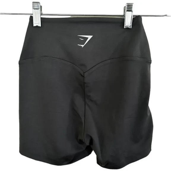 Gymshark Women's High Rise Fit Training Cycling Shorts charcoal gray SMALL - Image 2