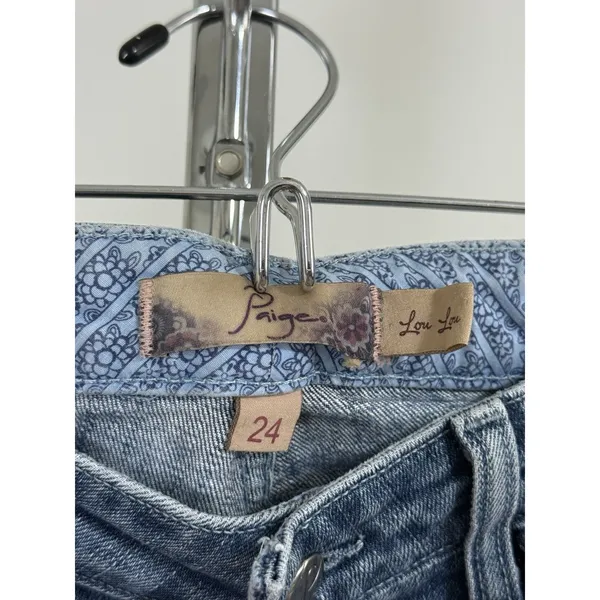 Paige Premium Denim Lou Lou Flare Jeans Light Blue Low Rise Women’s Size 24 - Image 8