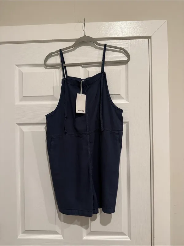 NWT Monki lightweight denim playsuit in navy Shortalls Romper Small - Image 5